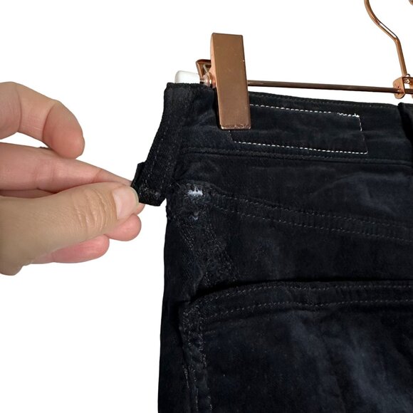 rag & bone 10 Inch Capri Pants Size 25 Black Velvet Cropped New Flawed - Picture 5 of 12